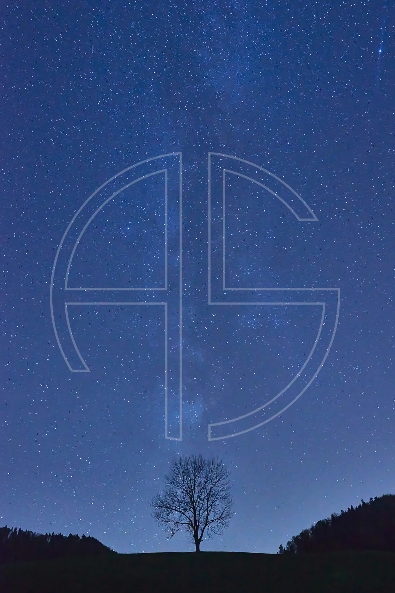 Architect Of Stars depicts a lone tree under a starry sky.