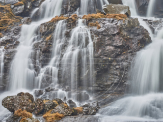 Close-up of a waterfall.