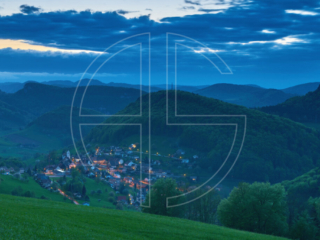The village of Grindel at the blue hour.