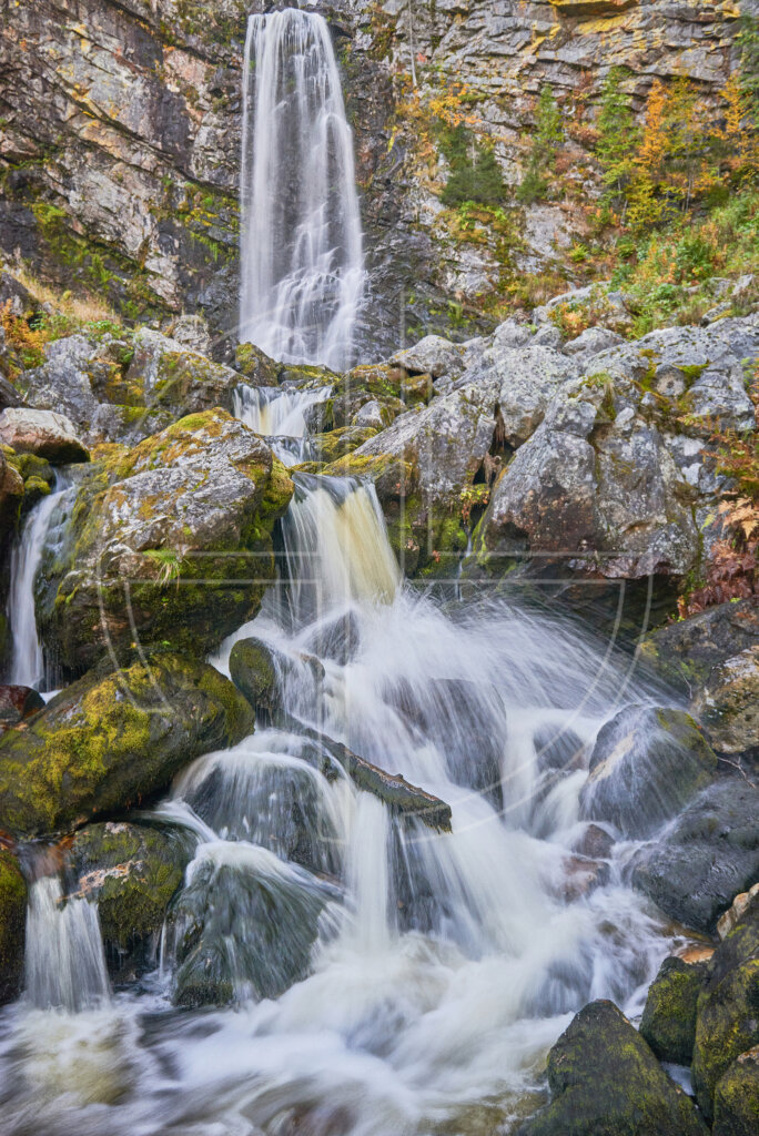 A close-up of a waterfall.