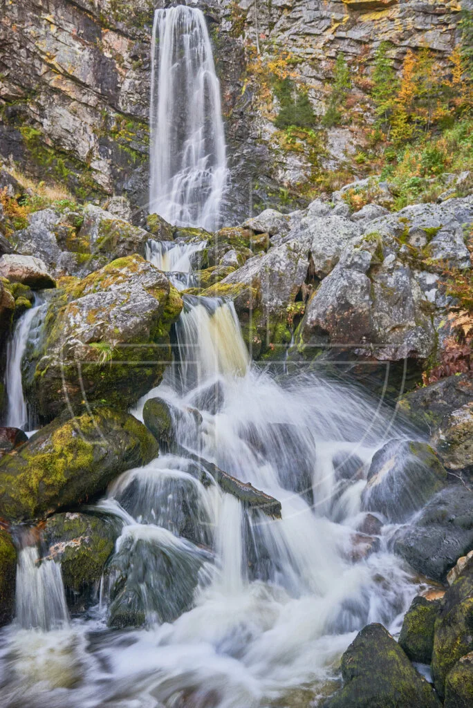 A close-up of a waterfall.