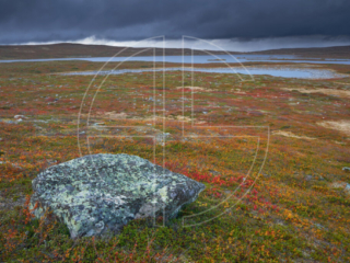 Dark, brooding sky and a lake in the wilderness.