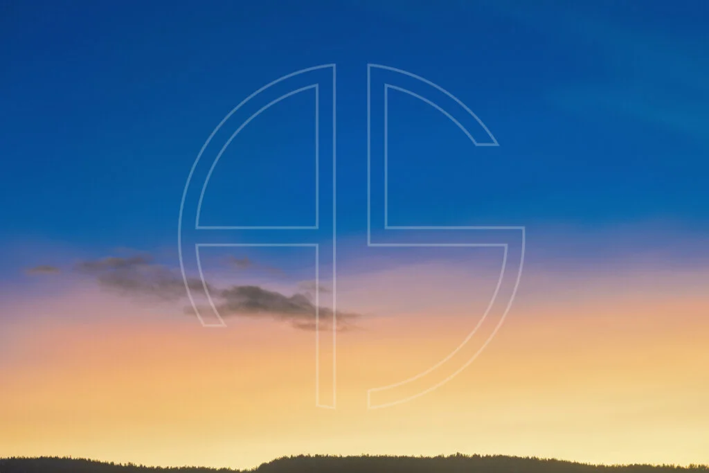 A blue and golden sky.