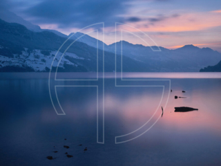 The Vierwaldst&auml;ttersee at sunset.