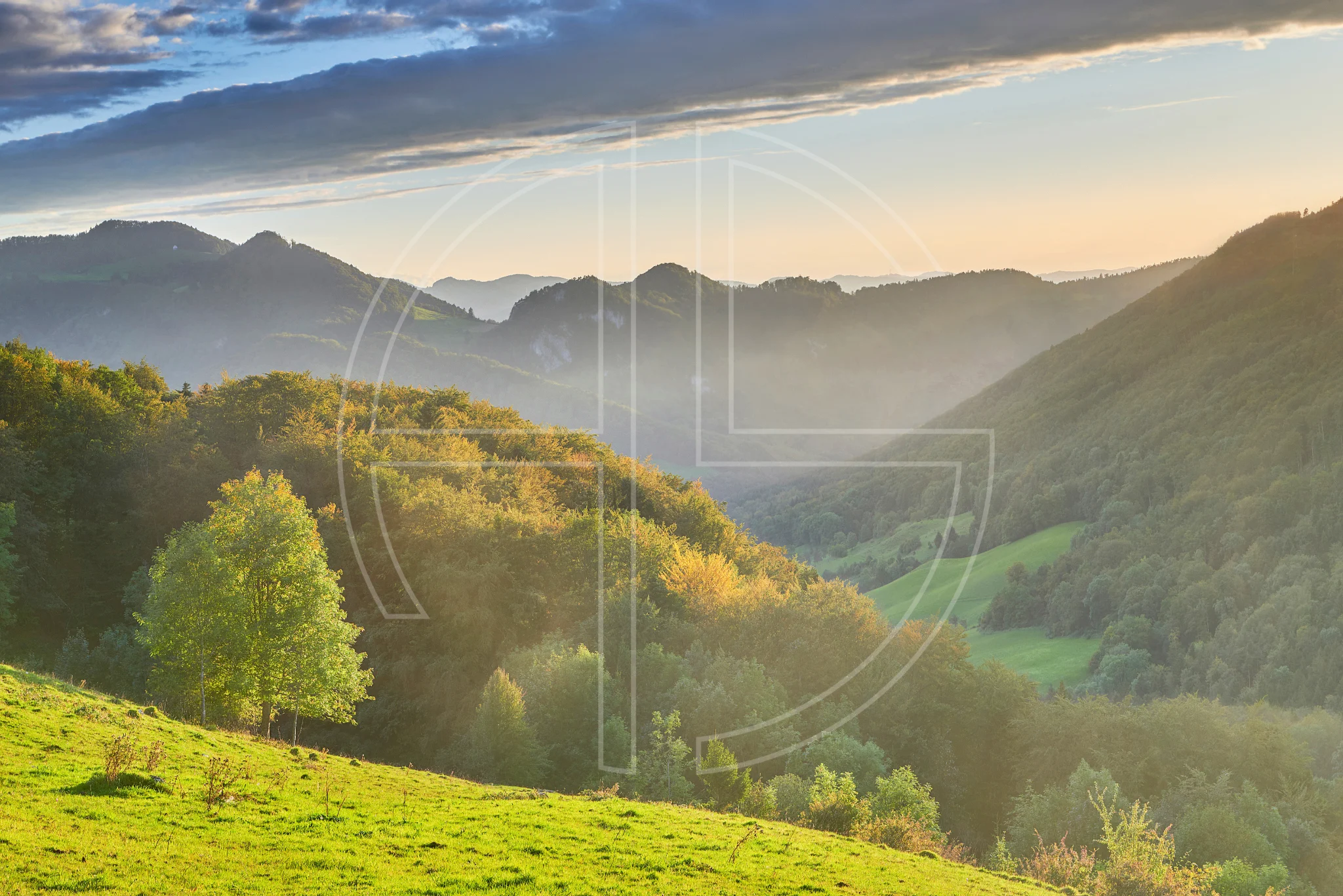 The Chosen One depicts a hilly landscape in soft evening light.