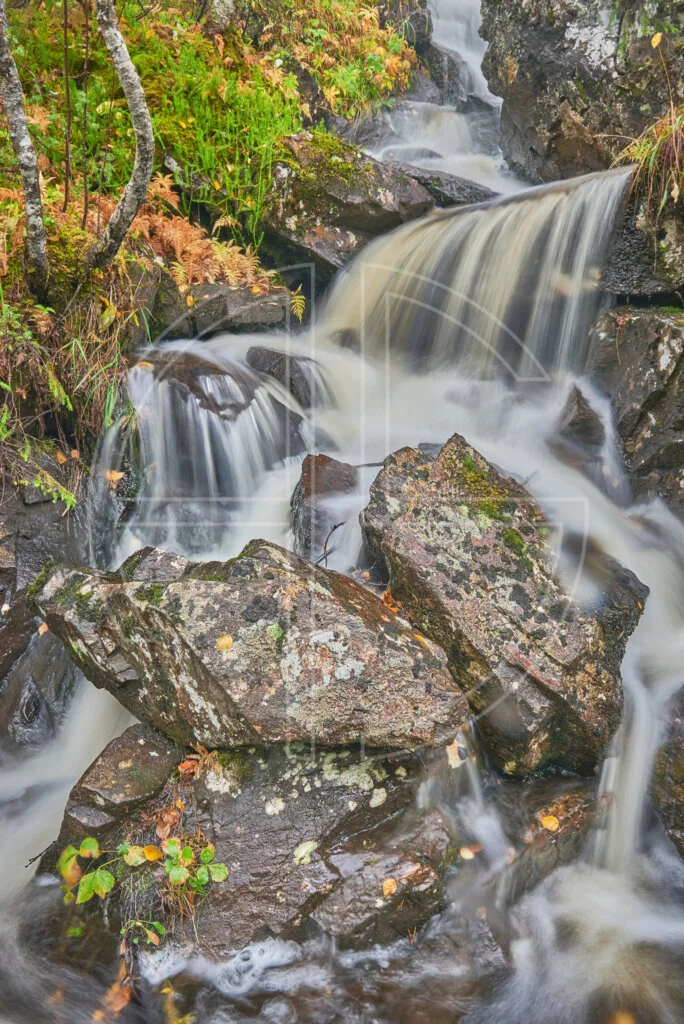 Close-up of a small waterfall.